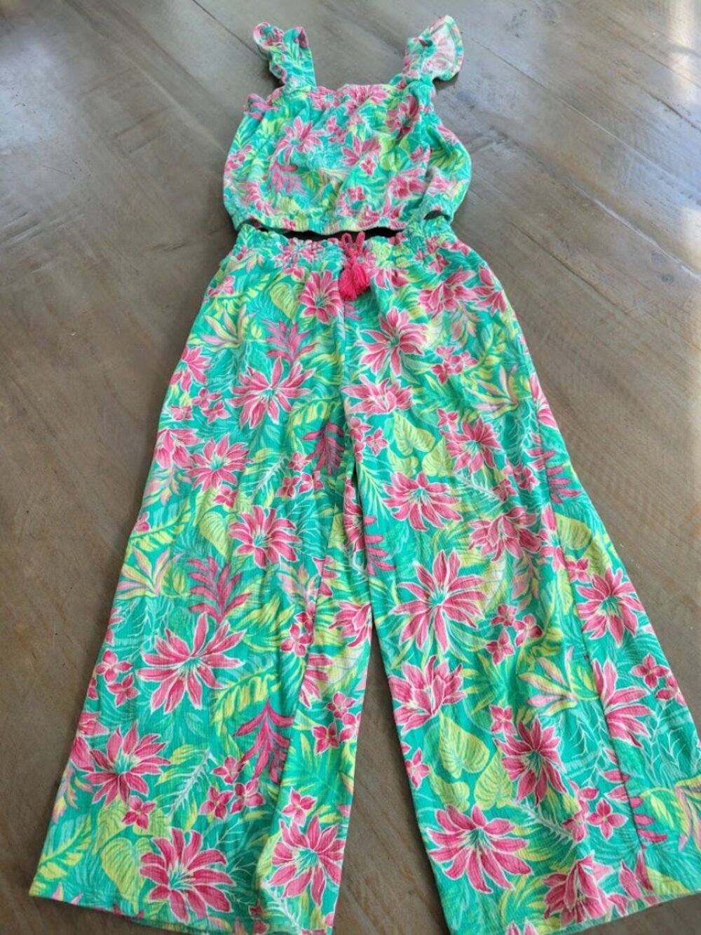 Girl's Tommy Bahama 2-piece Summer Pantset, Multi-color, Size M(7-8)